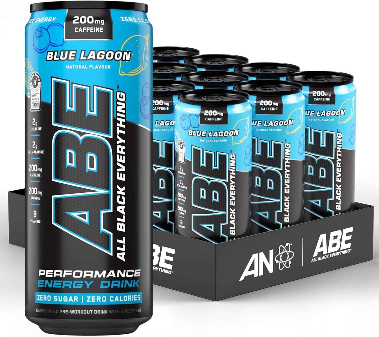 Applied Nutrition Abe Carbonated Can (12x330ml) - Blue Lagoon