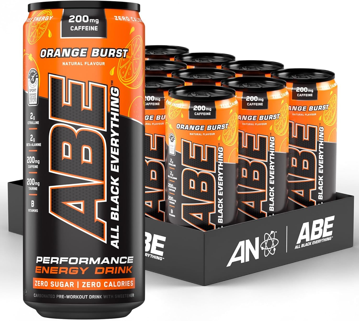 Applied Nutrition Abe Carbonated Can (12x330ml) - Orange Burst