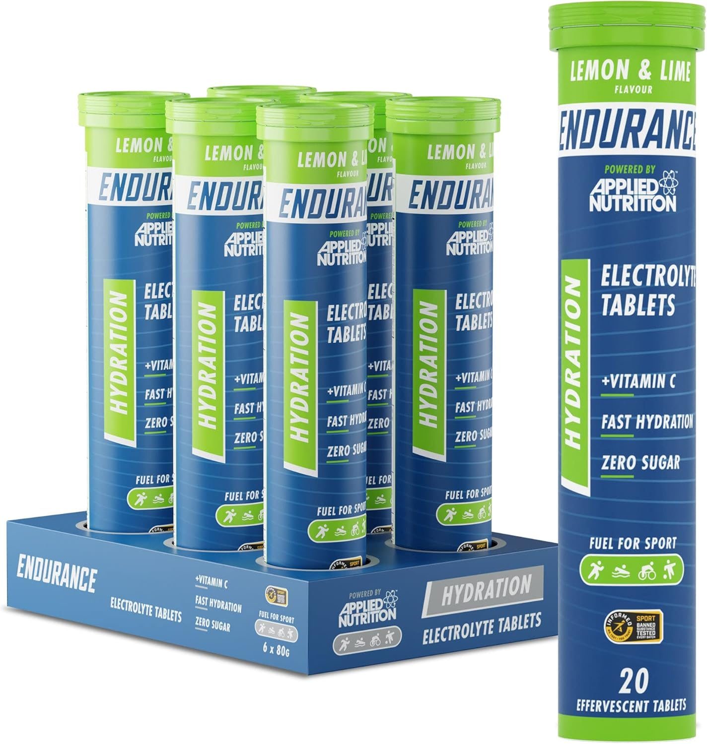 Applied Nutrition Effervescent Electrolyte Tabs (6x20 Tabs) - Lemon & Lime