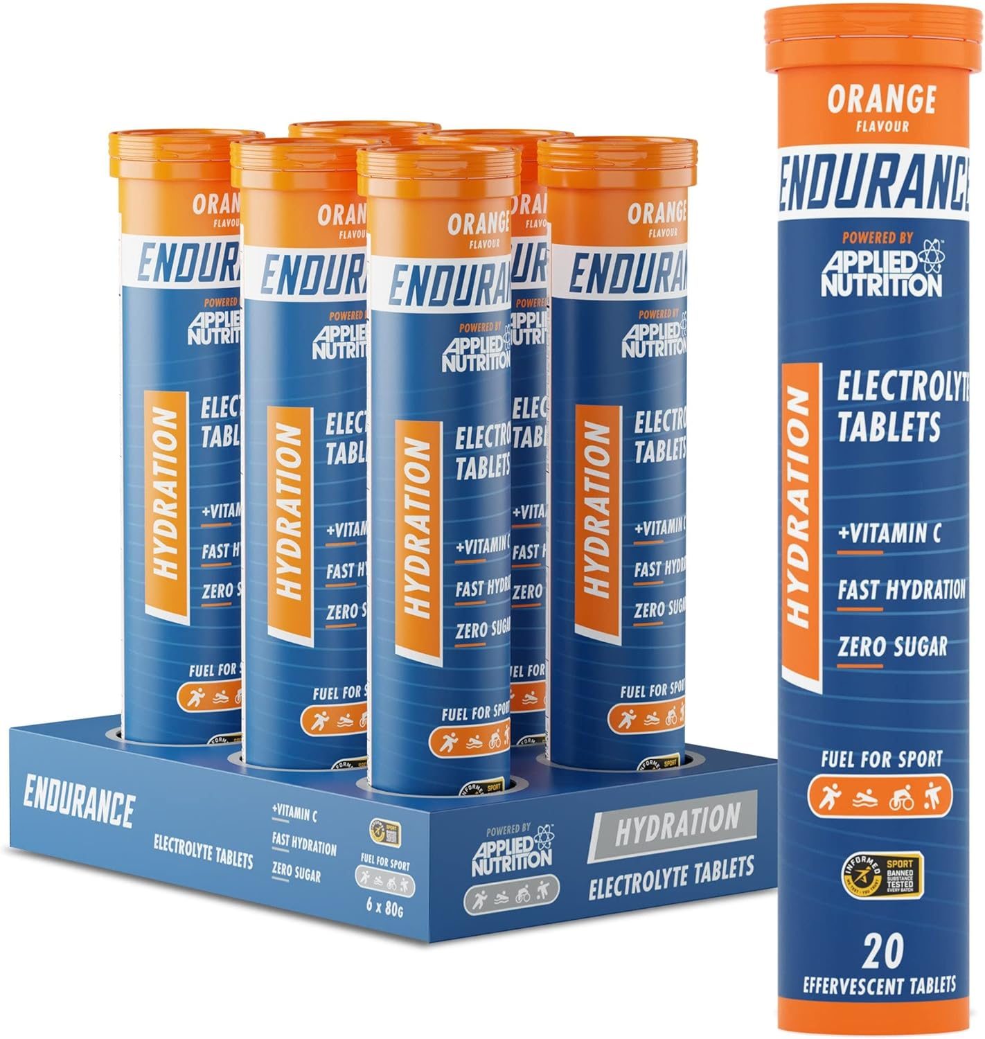 Applied Nutrition Effervescent Electrolyte Tabs (6x20 Tabs) - Orange