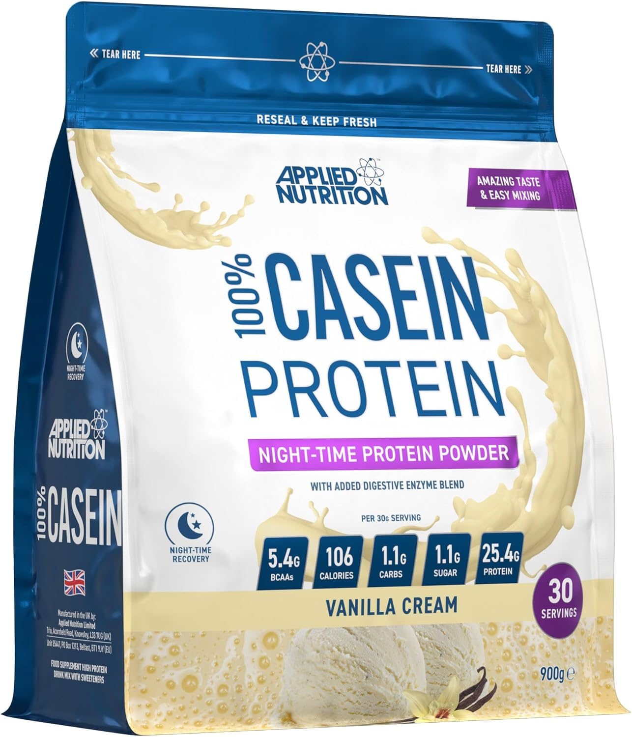 Applied Nutrition Casein - Vanilla 900g