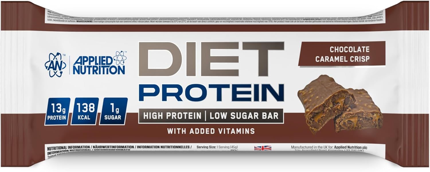 Applied Nutrition Diet Protein Bar (12x45g) - Chocolate Caramel Crisp — view 2