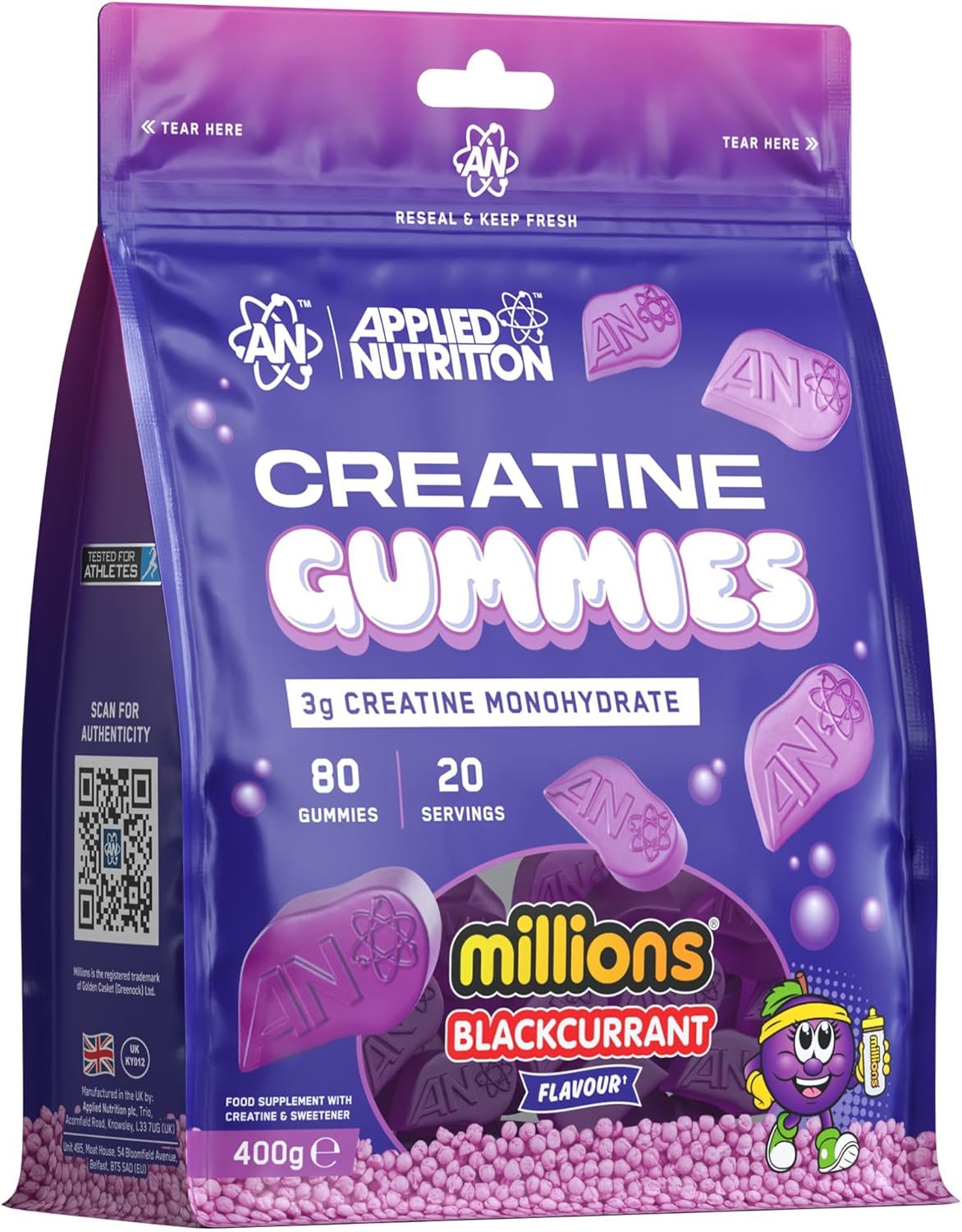 Applied Nutrition Creatine Gummies 80gummies (80 Gummies) - Million Blackcurrant
