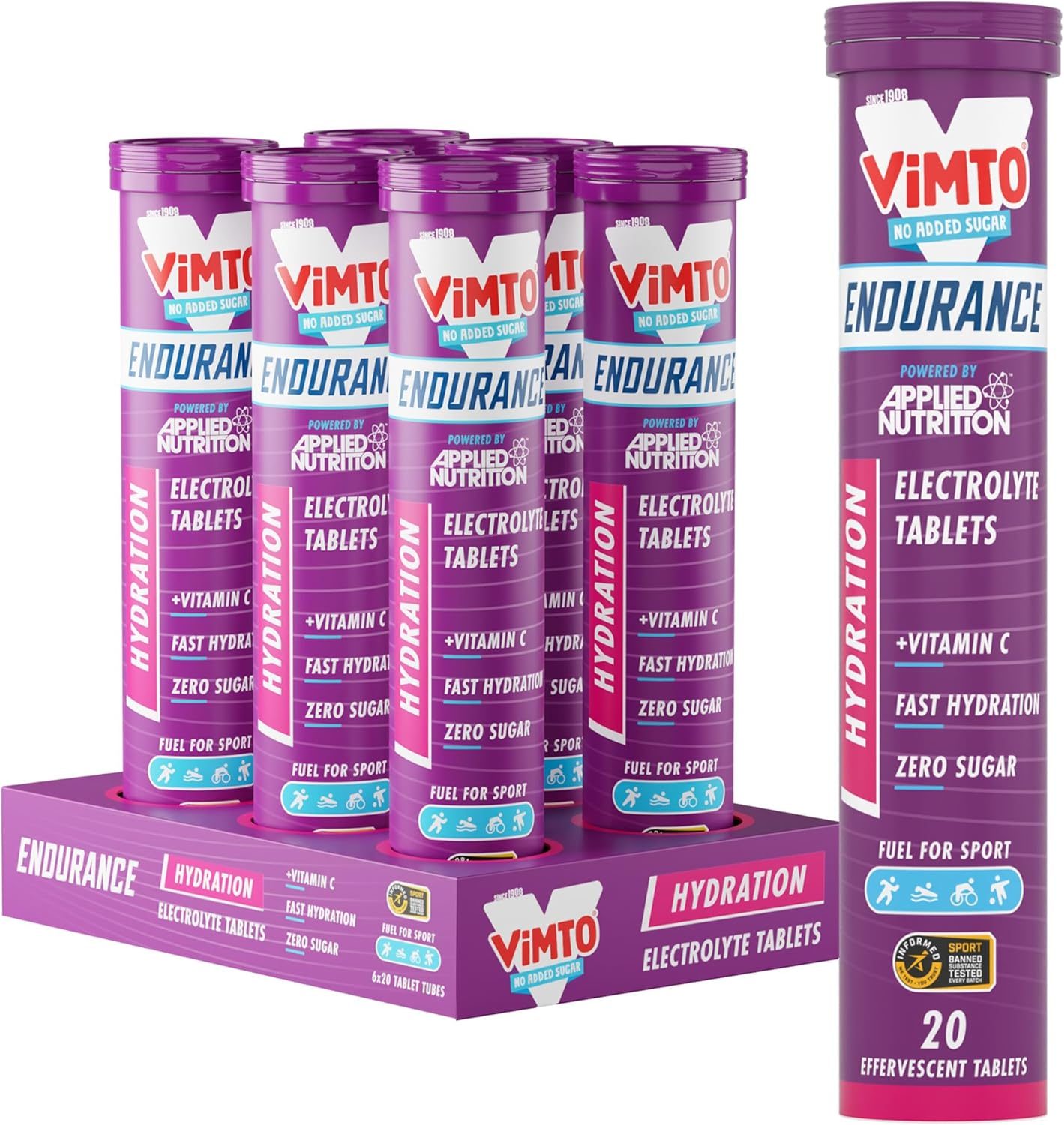 Applied Nutrition Effervescent Electrolyte Tabs (6x20 Tabs) - Vimto