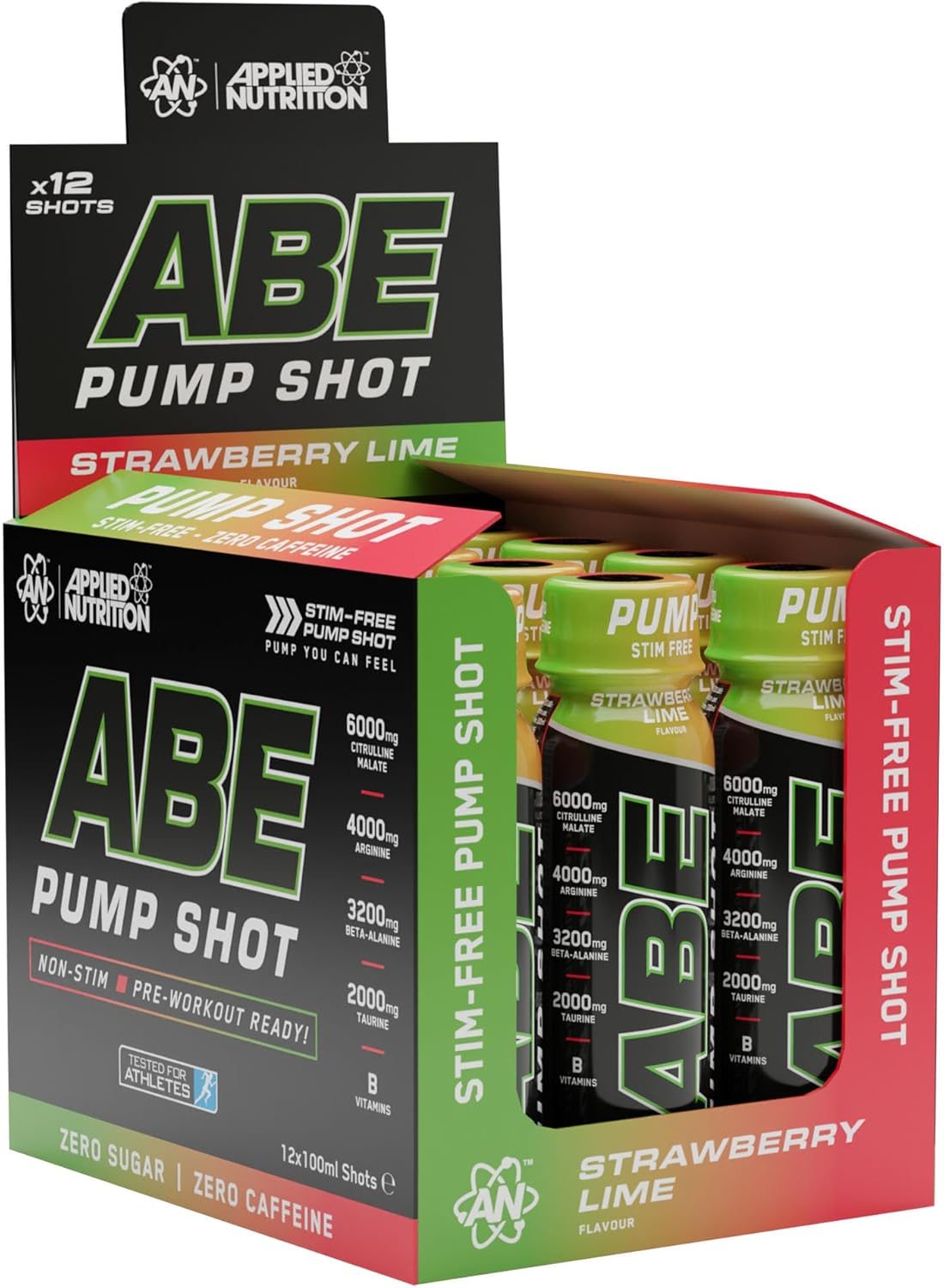 Applied Nutrition Abe Stim Free Pump Shots (12x100ml) - Strawberry-Lime