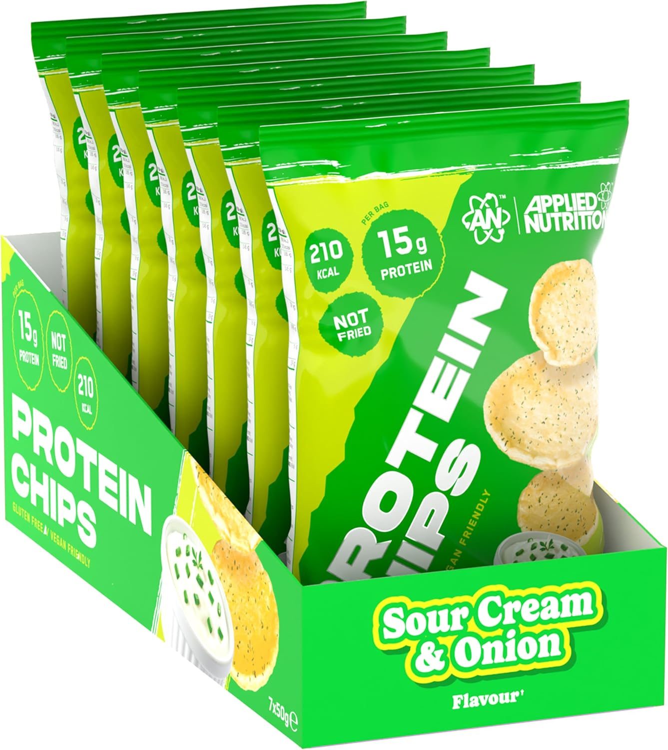 Applied Nutrition Protein Chips (7x50g) - Sour Cream & Onion