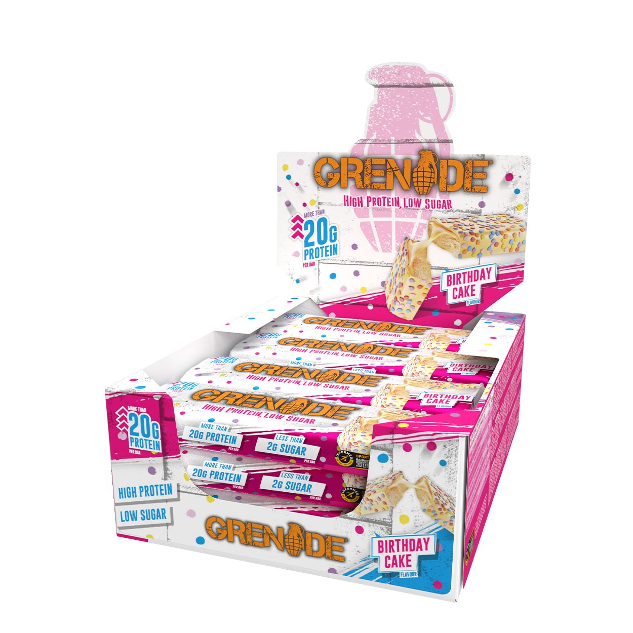 Grenade Protein Bar - Birthday Cake 12x60g