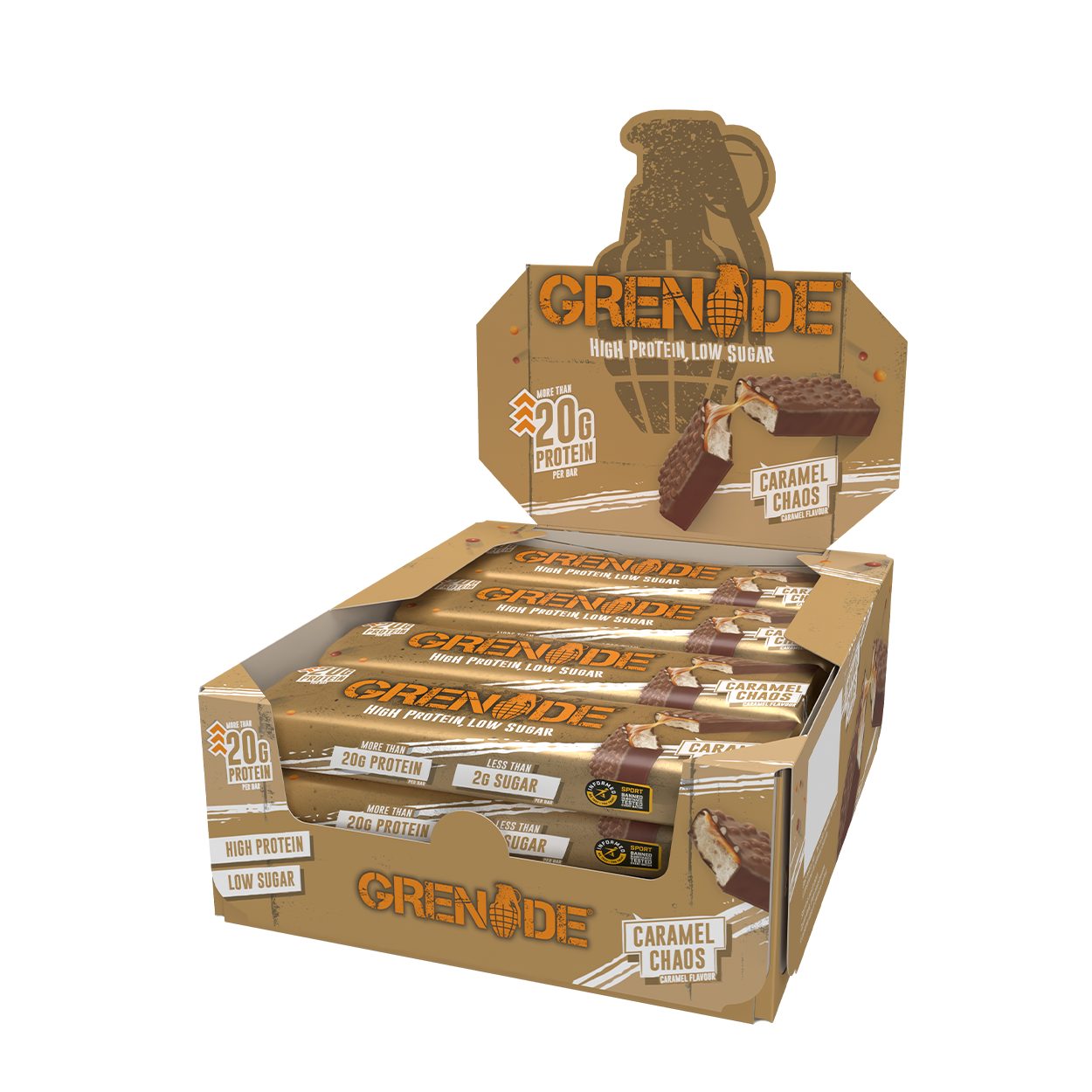 Grenade Protein Bar - Caramel Chaos 12x60g