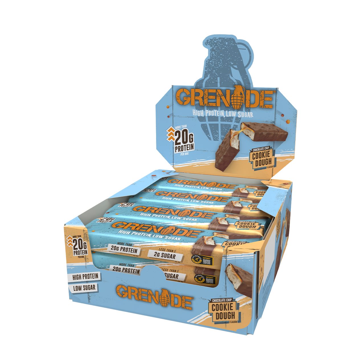 Grenade Protein Bar - Chocolate Chip Cookie Dough 12x60g