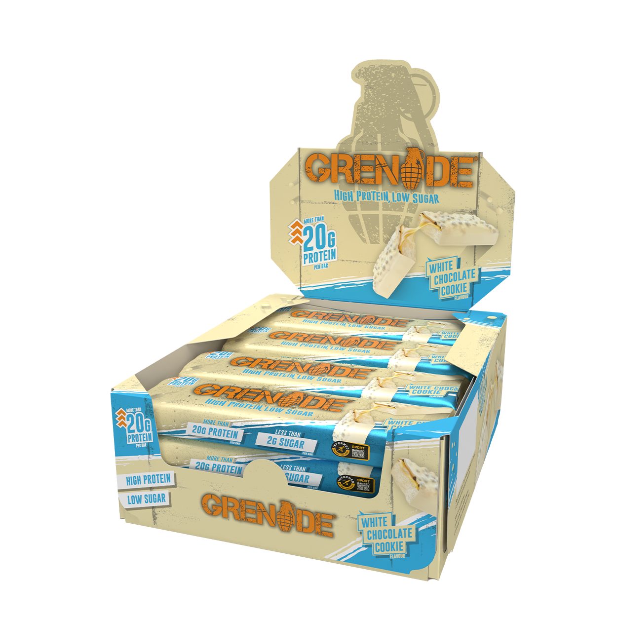Grenade Protein Bar - White Chocolate Cookie 12x60g