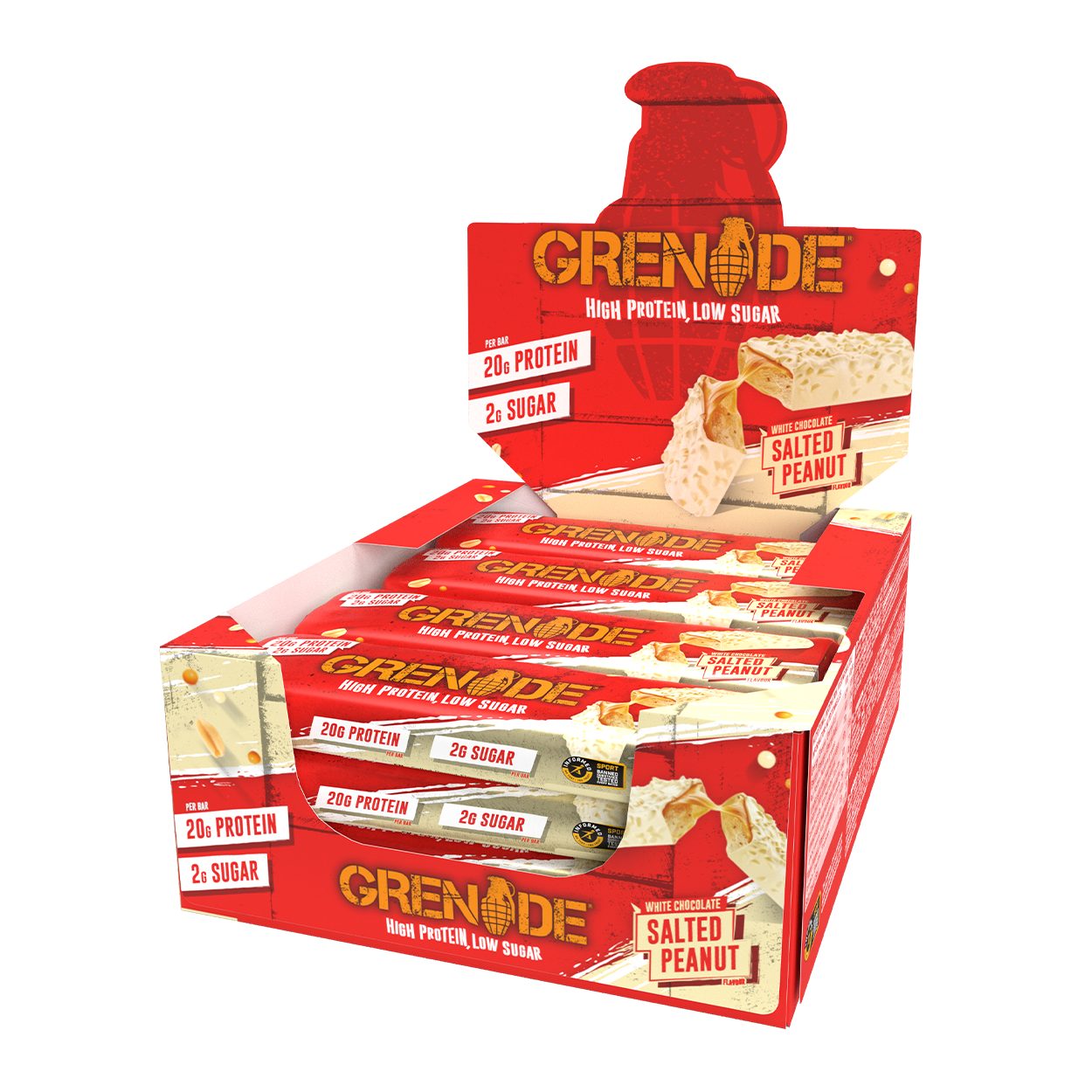 Grenade Protein Bar - White Chocolate Salted Peanut 12x60g