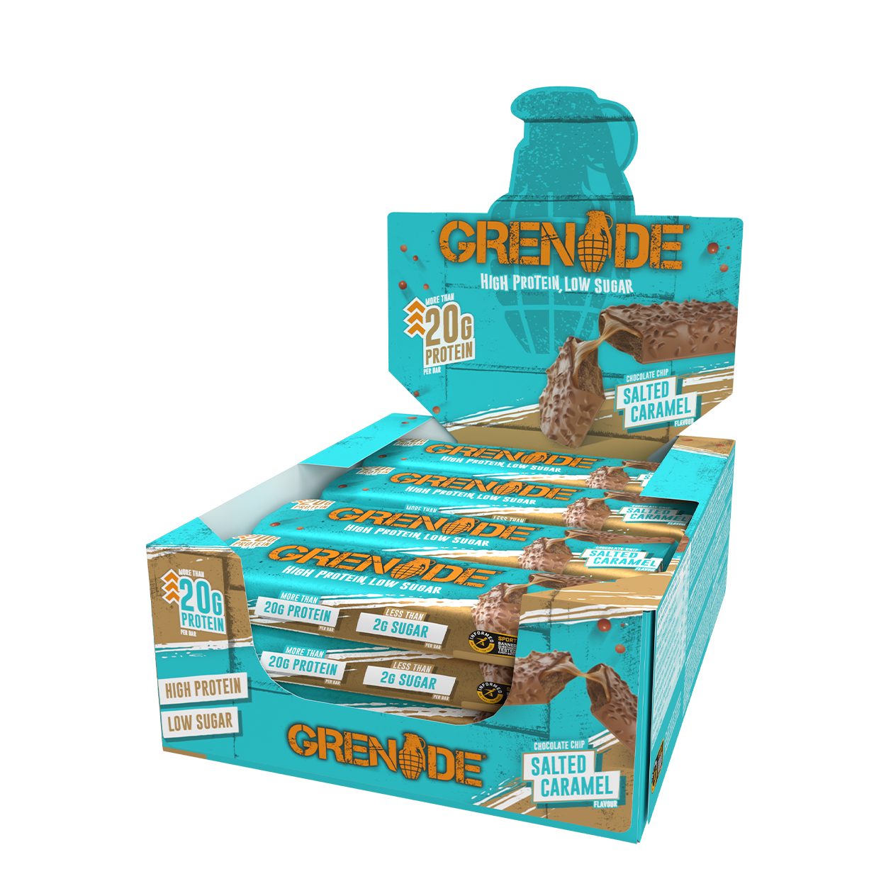Grenade Protein Bar - Chocolate Chip Salted Caramel 12x60g