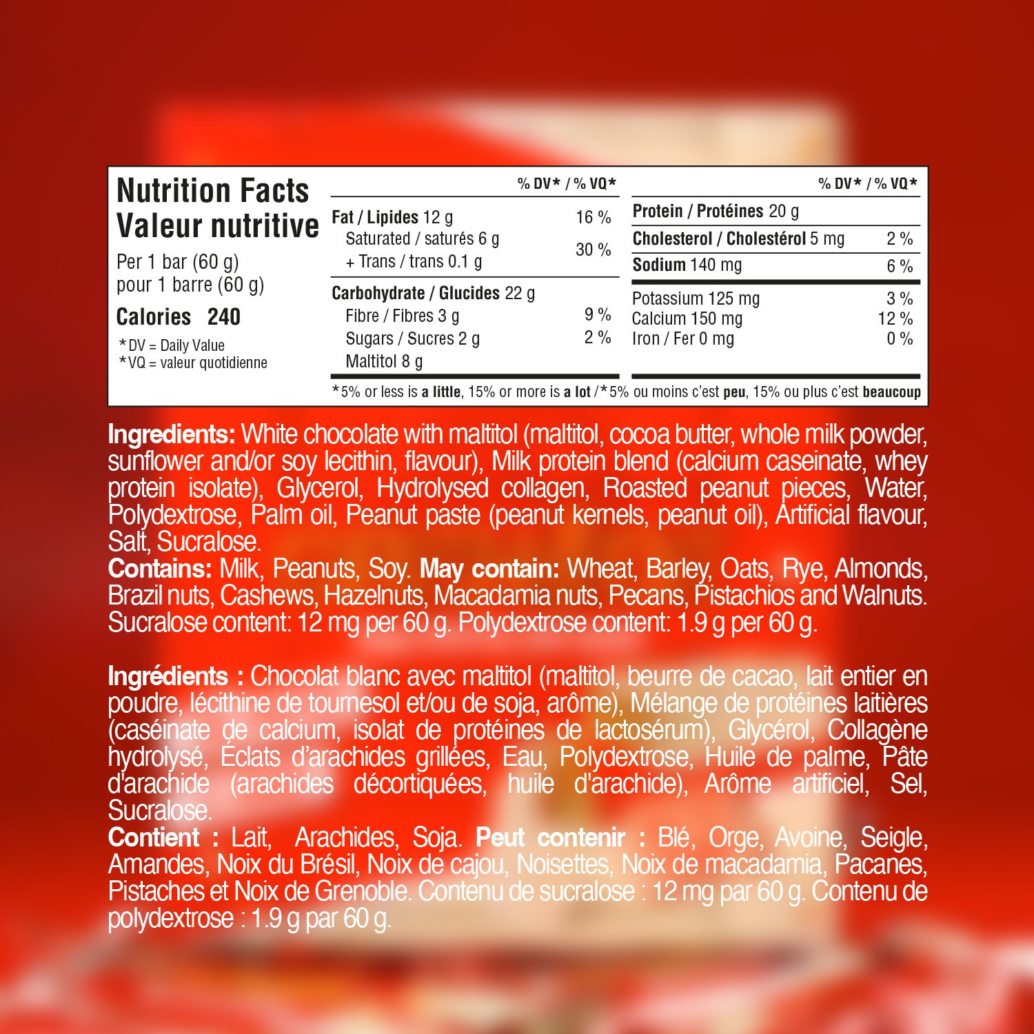 Grenade Protein Bar - White Chocolate Salted Peanut 60g — view 2