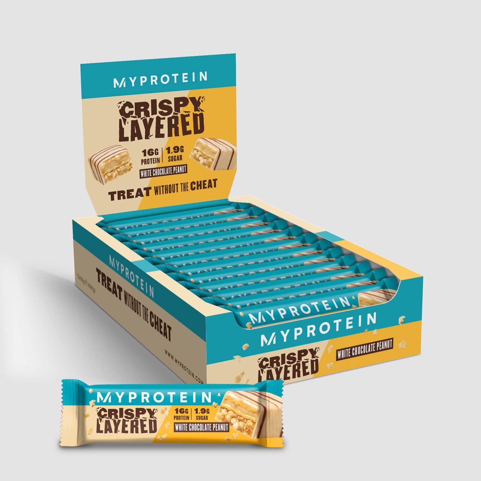 Myprotein Crispy Layered Protein Bar (12x58g) - White Chocolate Peanut