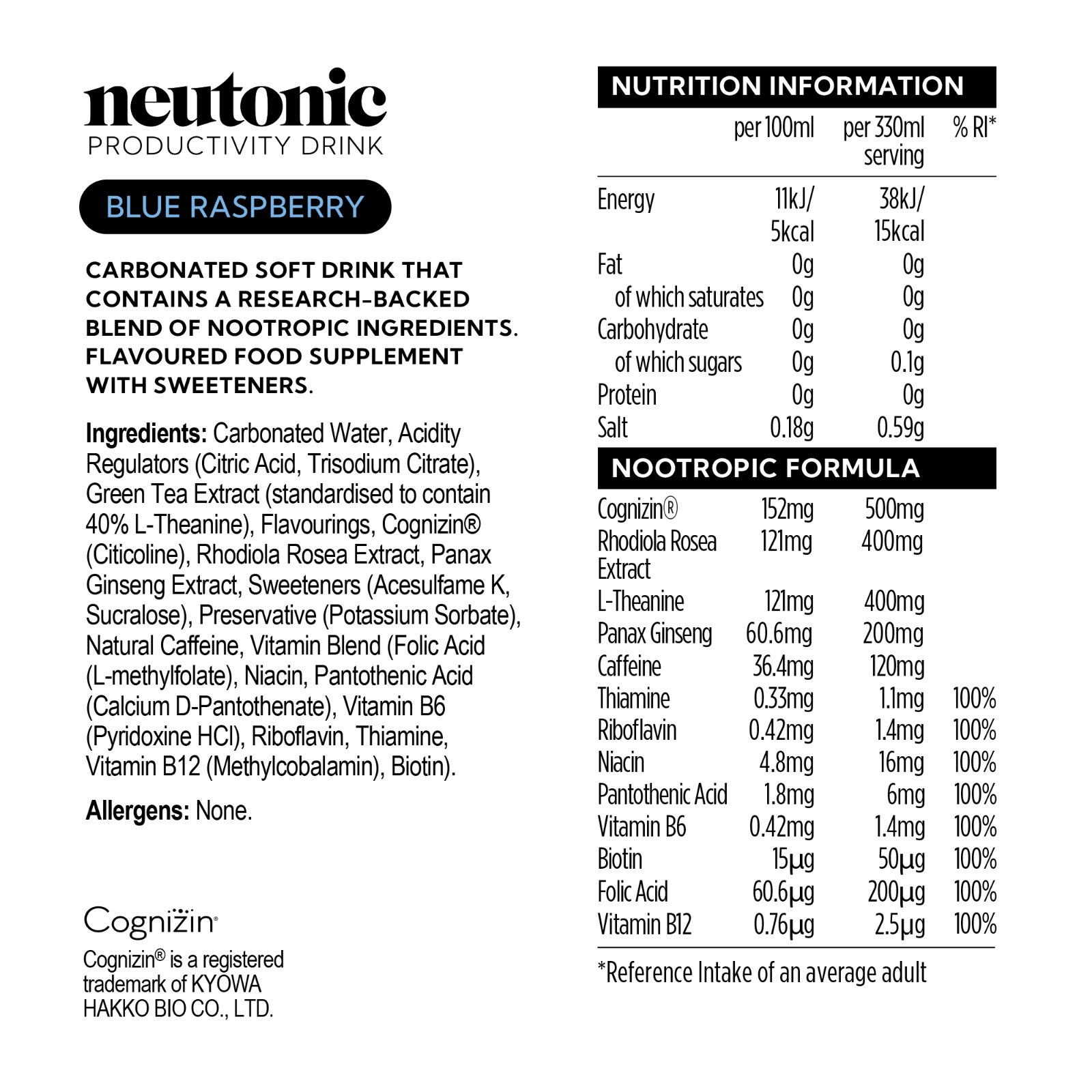 Neutonic 12x330ml Blue Raspberry — view 5