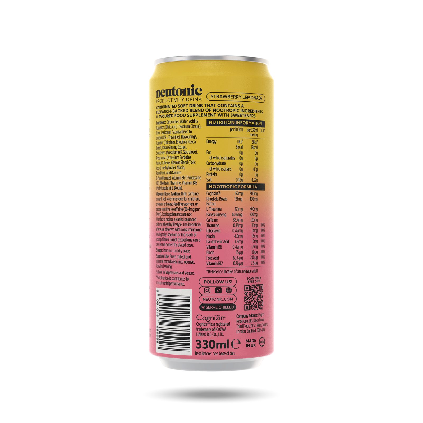 Neutonic 12x330ml Strawberry Lemonade — view 4
