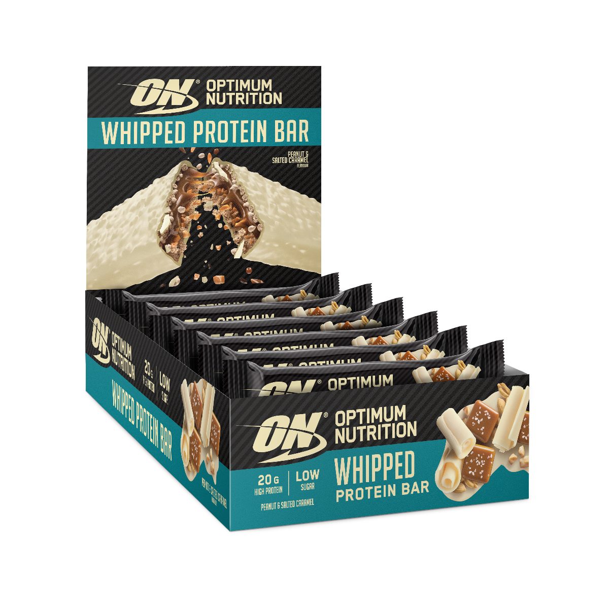 Optimum Nutrition Whipped Protein Bar - White Chocolate Salted Caramel & Peanut 10x68g
